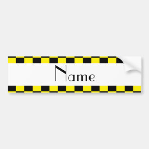 Black and yellow checkered pattern bumper sticker