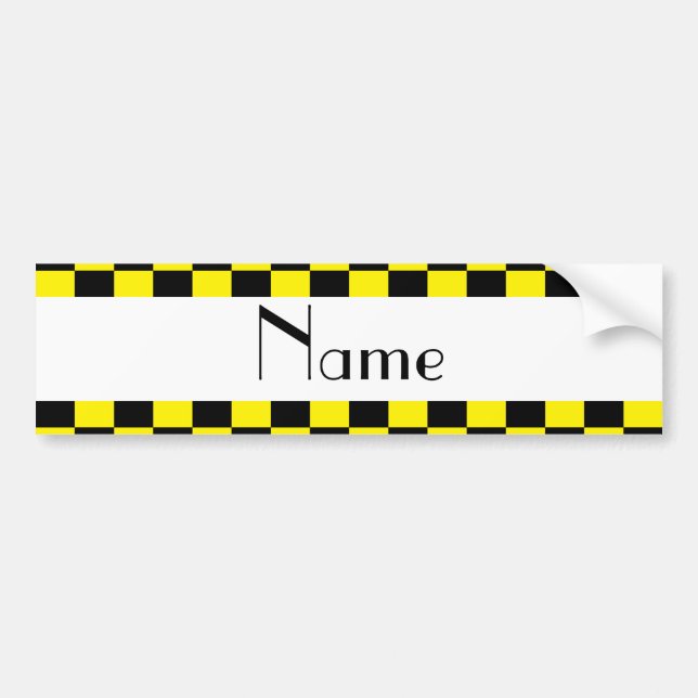Black and yellow checkered pattern bumper sticker (Front)