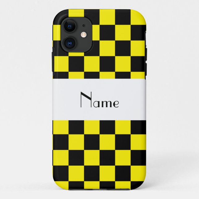 Black and yellow checkered pattern Case-Mate iPhone case (Back)