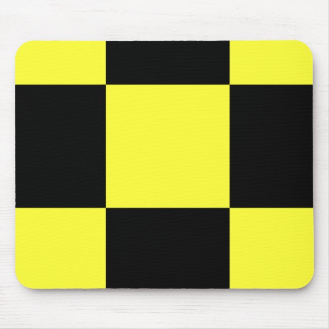 Black and Yellow Checkered Pattern Mouse Pad (Front)