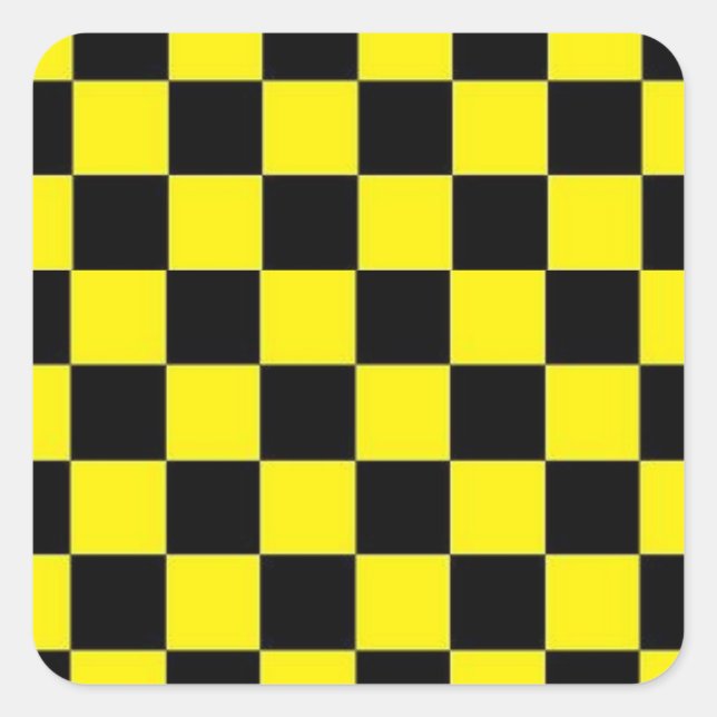 Black and Yellow Checkered STICKERS (Front)