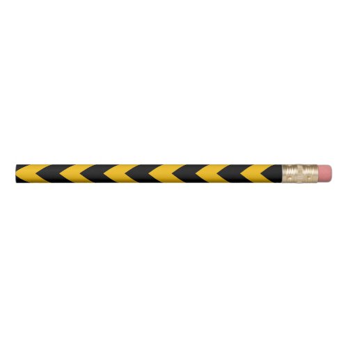 Black and Yellow Chevron Zigzag Pattern Pencil