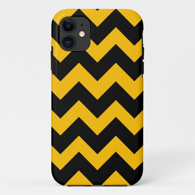 Black and Yellow Chevron Zigzap Pattern Case-Mate iPhone Case (Back)