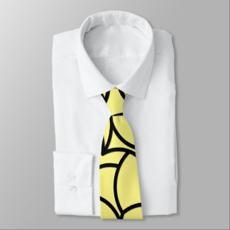 Black and Yellow Comingled Abstract Neck Tie