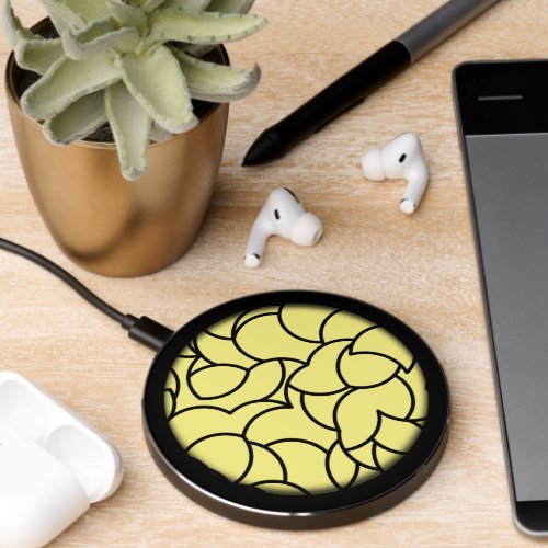 Black and Yellow Comingled Abstract Wireless Charger