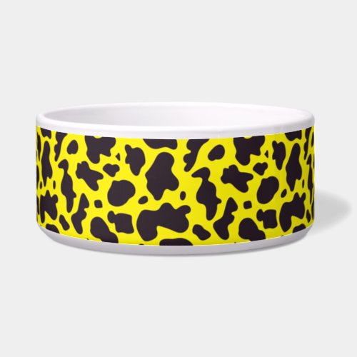 Black and yellow Cow Pattern Print Bowl