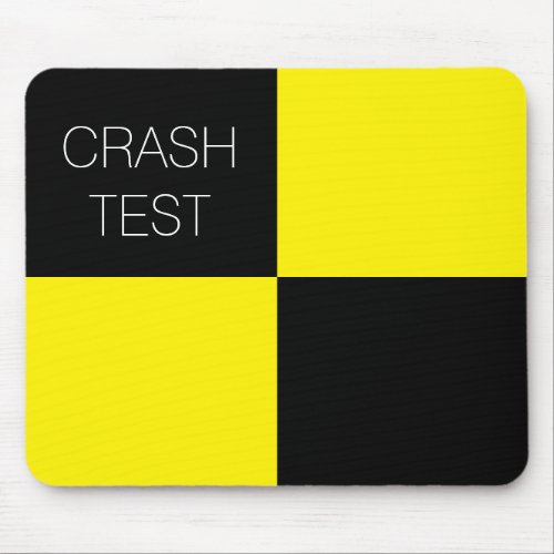 Black and yellow crash test dummy sign standard mouse pad