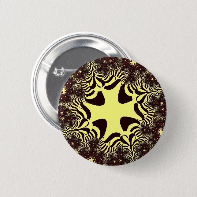 Black and Yellow Cross Pinback Button (Front & Back)
