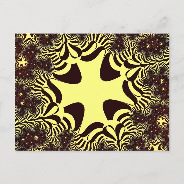 Black and Yellow Cross Postcard (Front)