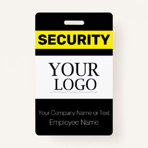 Black and Yellow Custom Logo Security Guard ID Badge