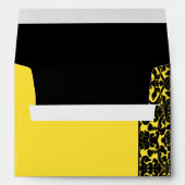 Black and Yellow Damask Return Address A7 Envelope (Back (Bottom))