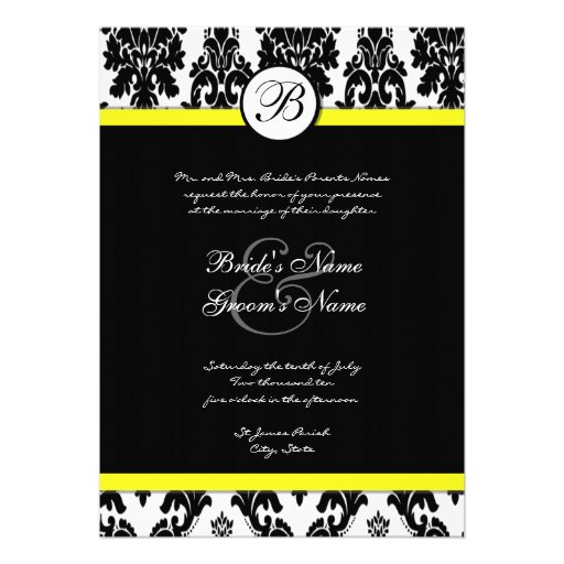 Yellow And Black Invitations 6