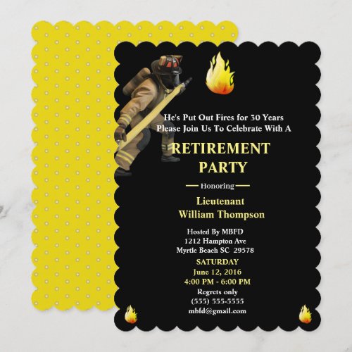 Black and Yellow Firefighters Retirement Party 
