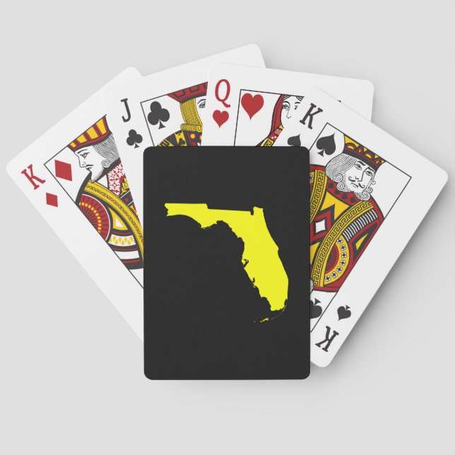 Black and Yellow Florida Poker Cards (Back)