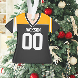Black and Yellow Football Jersey Ornament