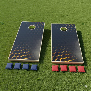 Black and Yellow Futuristic Branded Cornhole Set