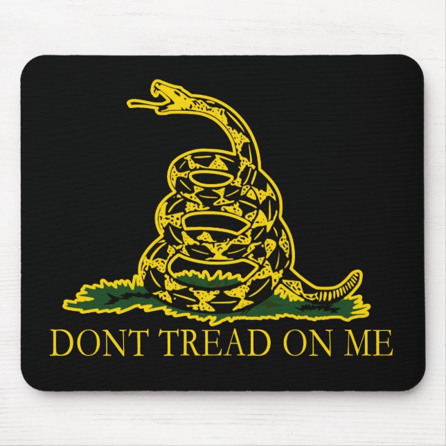 Black and Yellow Gadsden Flag, Don't Tread on Me! Mouse Pad (Front)