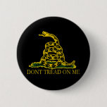 Black and Yellow Gadsden Flag, Don't Tread on Me! Pinback Button