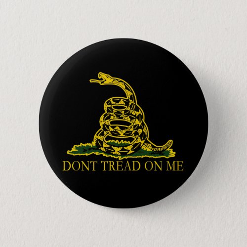 Black and Yellow Gadsden Flag Dont Tread on Me Pinback Button