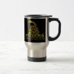 Black and Yellow Gadsden Flag, Don't Tread on Me! Travel Mug