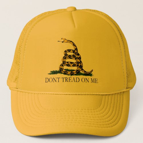 Black and Yellow Gadsden Flag Dont Tread on Me Trucker Hat