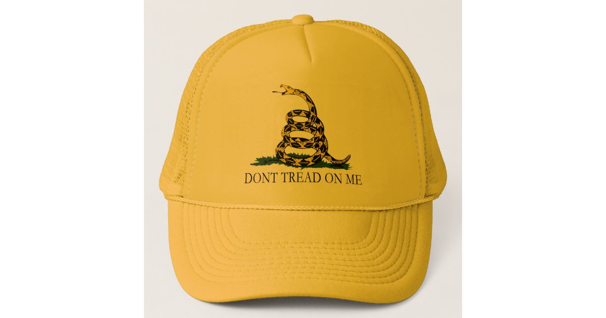 Black and Yellow Gadsden Flag, Don't Tread on Me! Trucker Hat | Zazzle