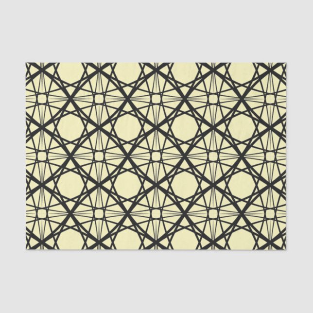 Black and Yellow Geometric Art Tissue Paper (Front)