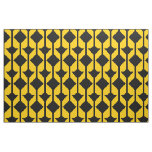 Black and Yellow-Gold Abstract-Patterned Fabric
