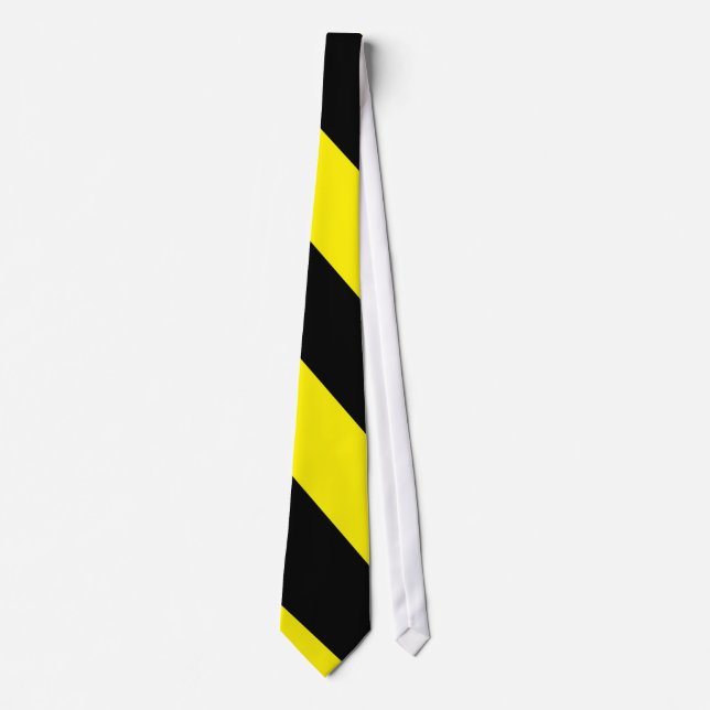 Black and Yellow-Gold Diagonal-Striped Tie (Front)