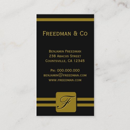 Monogram Professional Business Cards