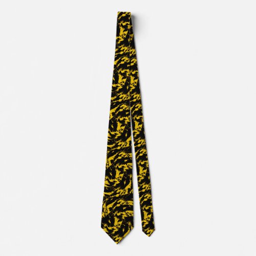 Black and Yellow Graffiti Splatter Necktie