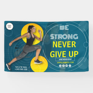 black and yellow gym fitness exercise workout banner