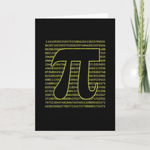 Black And Yellow Happy Pi Day 3.14 Card