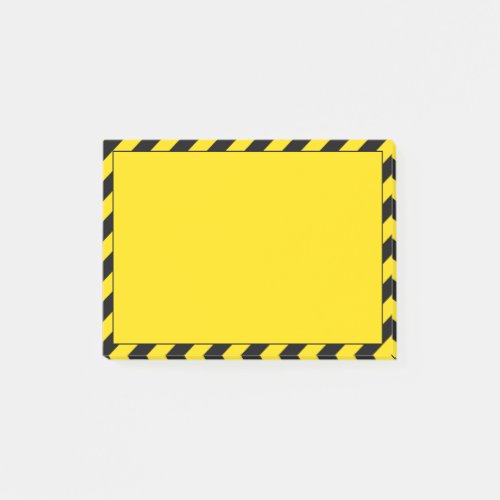 Black and Yellow Hazard Striped Post_it Notes