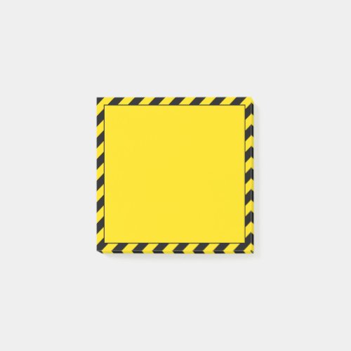 Black and Yellow Hazard Striped Post_it Notes