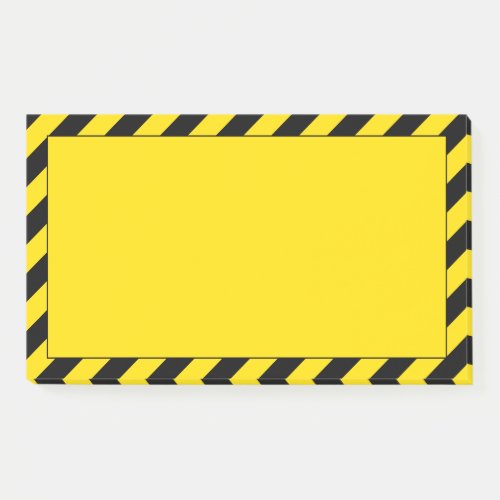 Black and Yellow Hazard Striped Post_it Notes