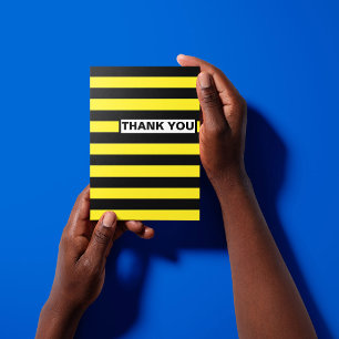 Black and Yellow Horizontal Stripes Note Card