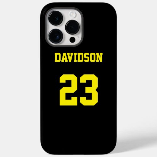 Black and Yellow Jersey Name Number Case_Mate iPhone 14 Pro Max Case