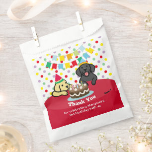 Black and Yellow Labrador Dogs Birthday Favor Bag
