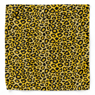 Black and Yellow Leopard Animal Print Bandana