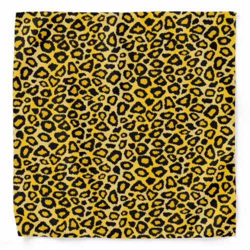 Black and Yellow Leopard Animal Print   Bandana