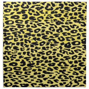 Black and Yellow Leopard print Napkin