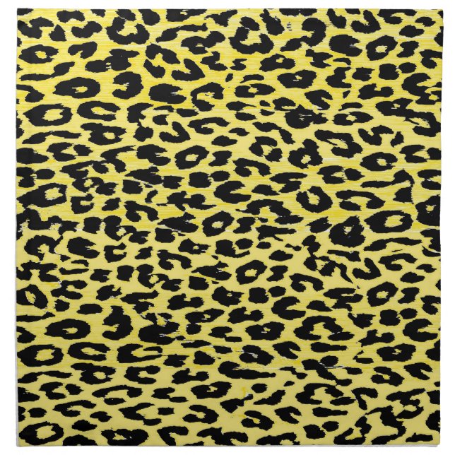 Black and Yellow Leopard print Napkin (Front)