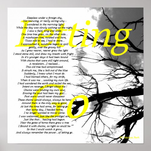 Black and Yellow Letting Poem Poster