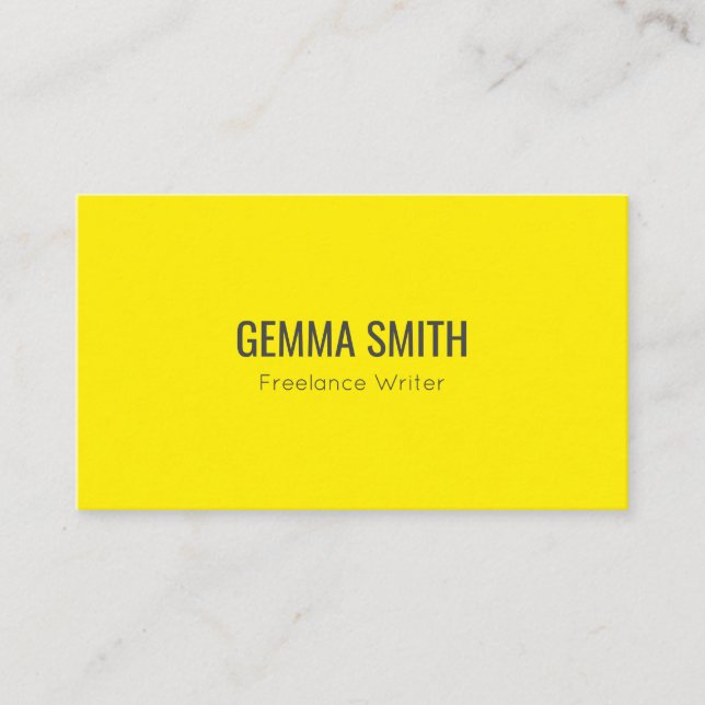Black and Yellow Modern Minimalist Elegant Business Card (Front)
