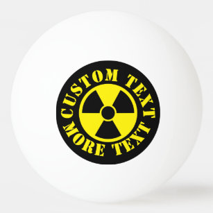 Black and yellow nuke warning symbol ping pong ball
