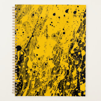 Black and Yellow Paint Splashes Planner