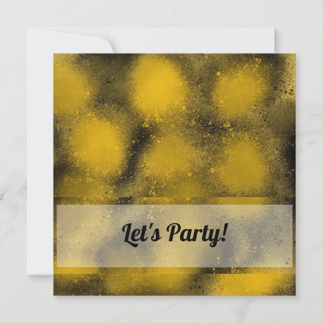 Black and Yellow Paintballs Note Card (Front)