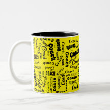 Black and Yellow Personalized Coach Gift Name Art