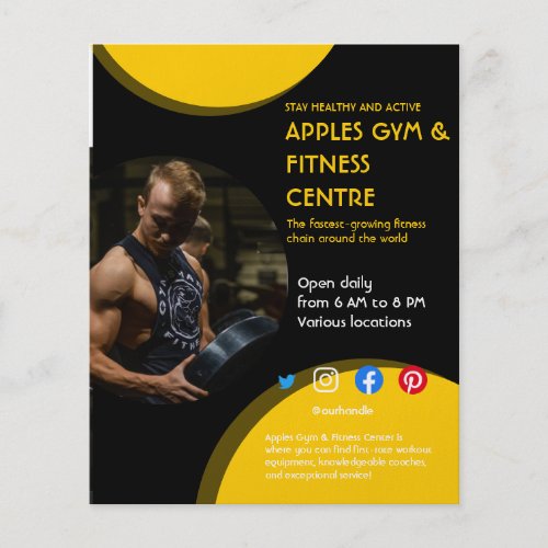 black and yellow Photo gym personal trainer fit  F Flyer
